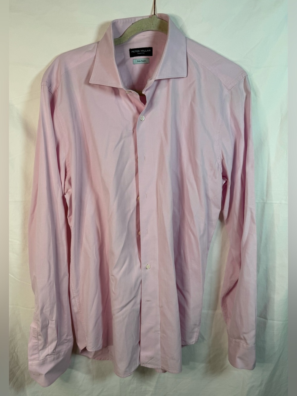 Peter Millar Pink Perfect Pinpoint Button Down Dress Shirt Men’s Large